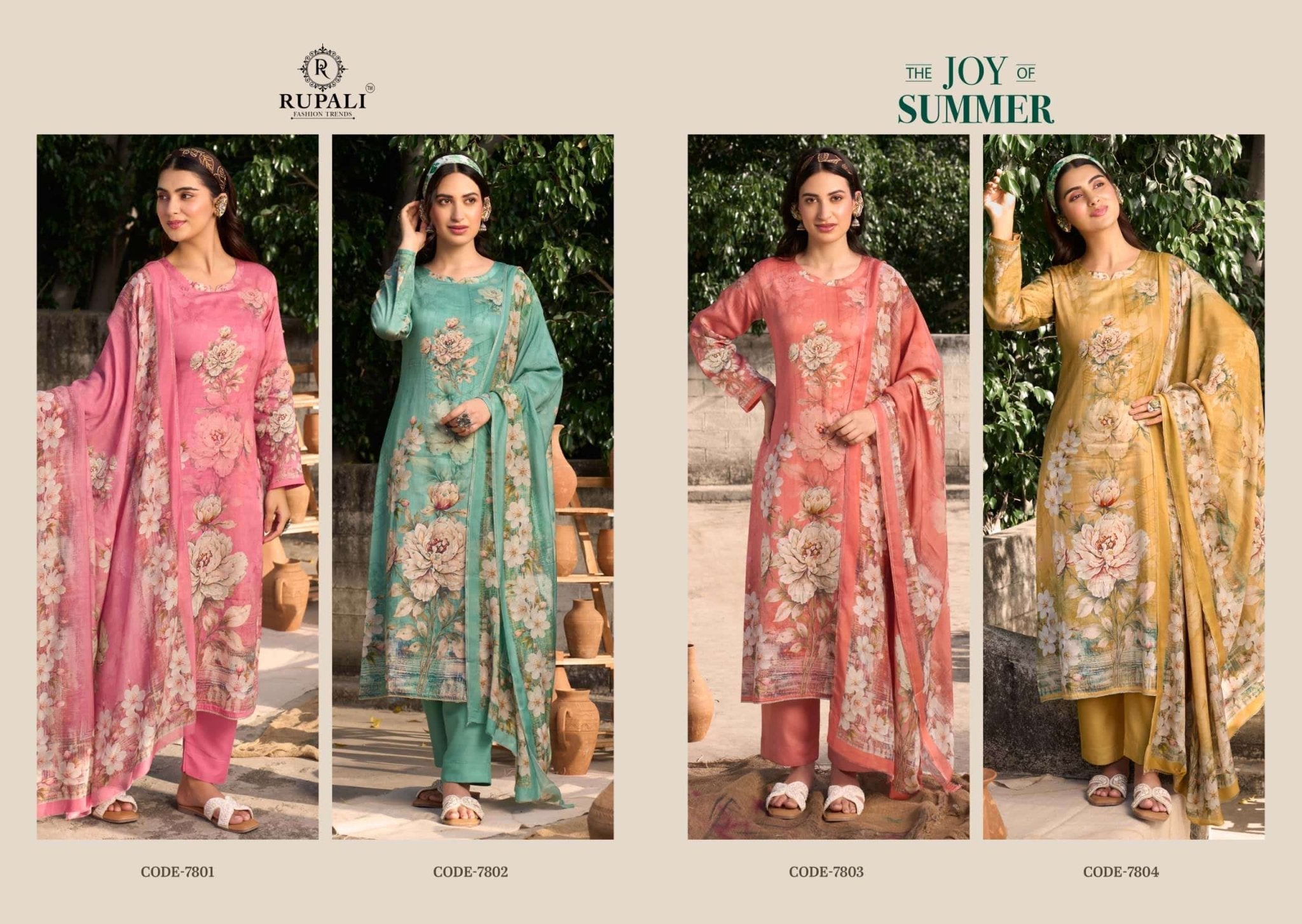 Rupali Fashion The Joy Of Summer Satin Dress Material - Amrah Wholesale