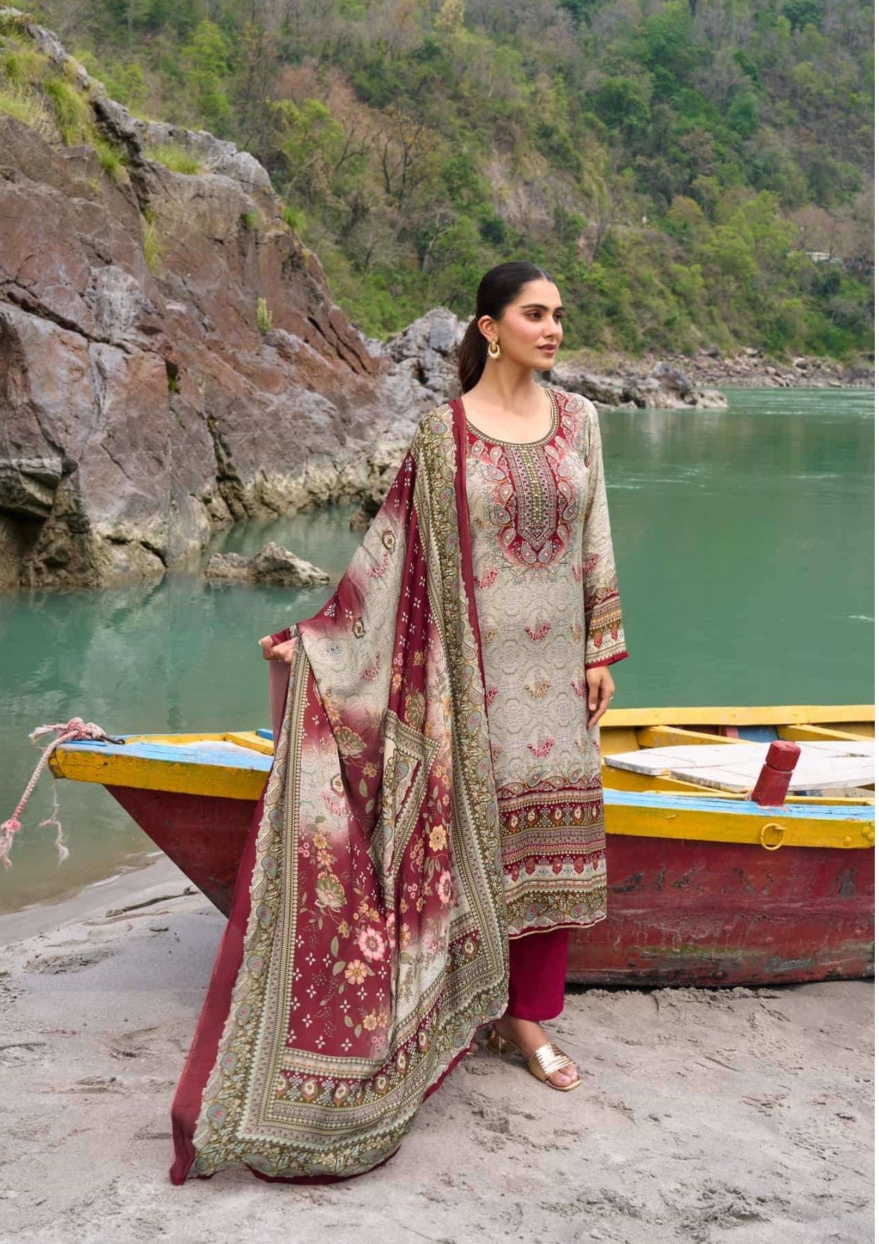Rupali Fashion The Soulmate Viscose Muslin Dress Material