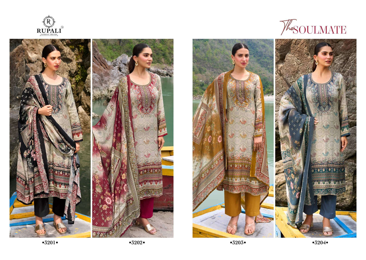 Rupali Fashion The Soulmate Viscose Muslin Dress Material