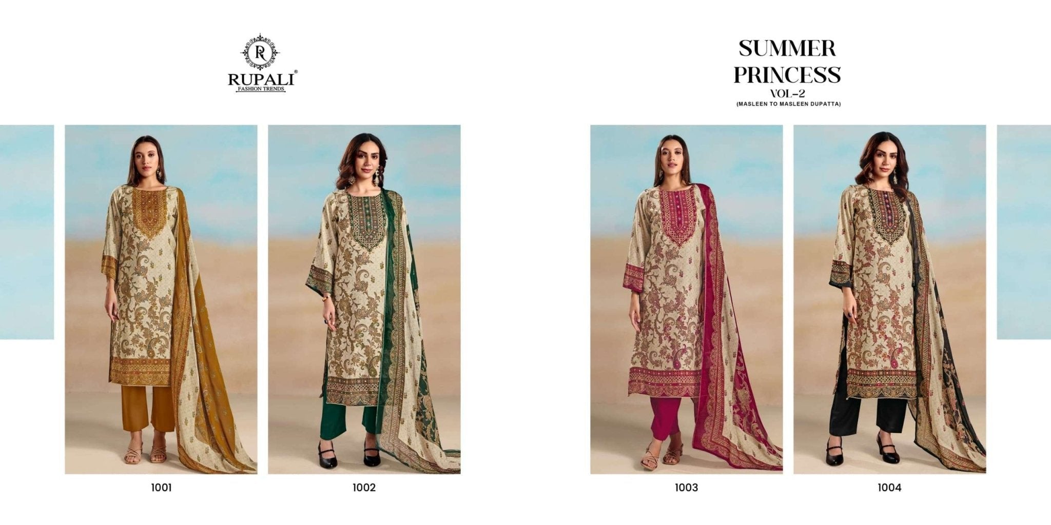 Rupali Fashion The Summer Princess Vol 2 Viscose Muslin Dress Material - Amrah Wholesale