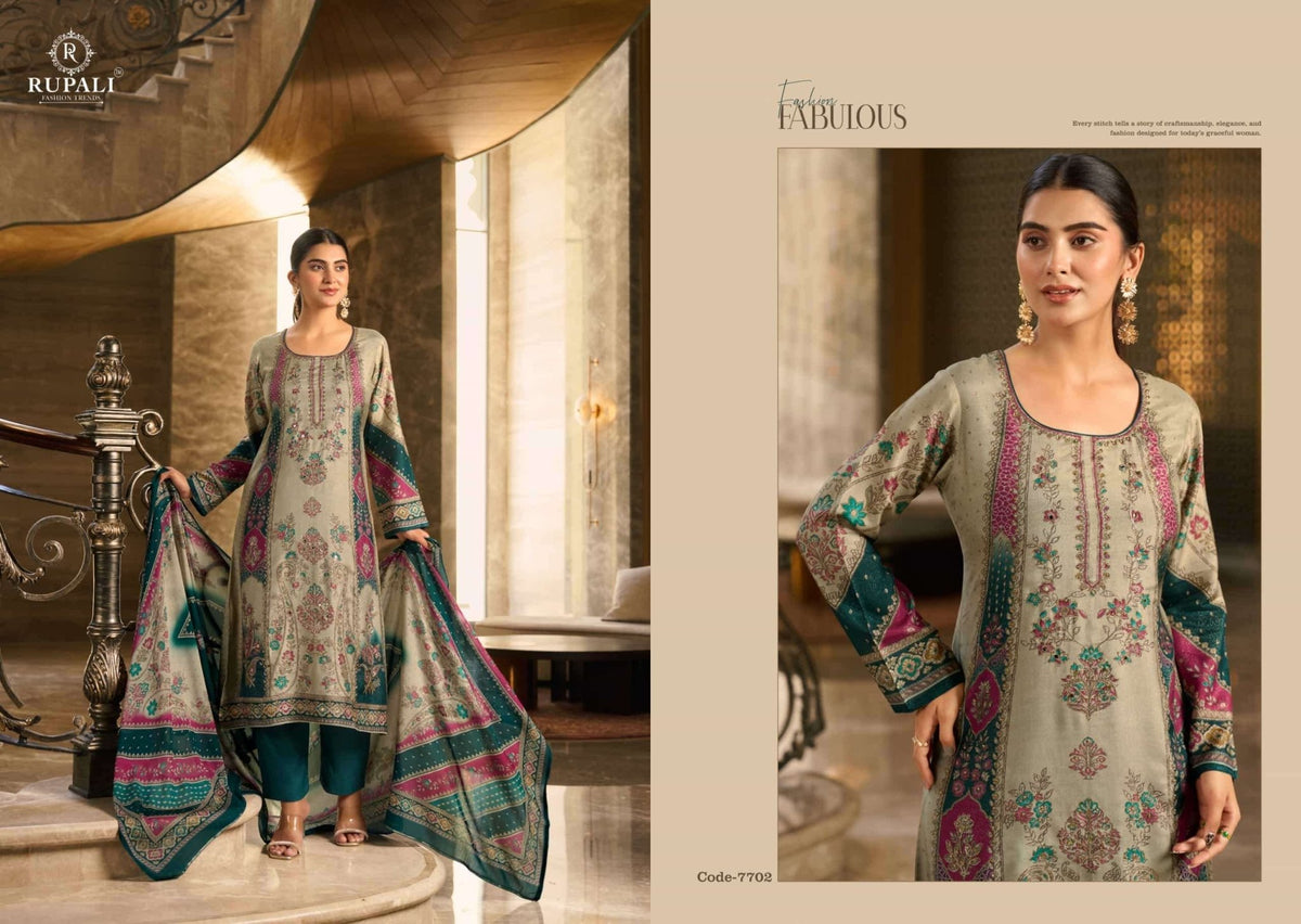 Rupali Fashion The Summer Princess Vol 5 Premium Viscose Muslin Dress Material - Amrah Wholesale