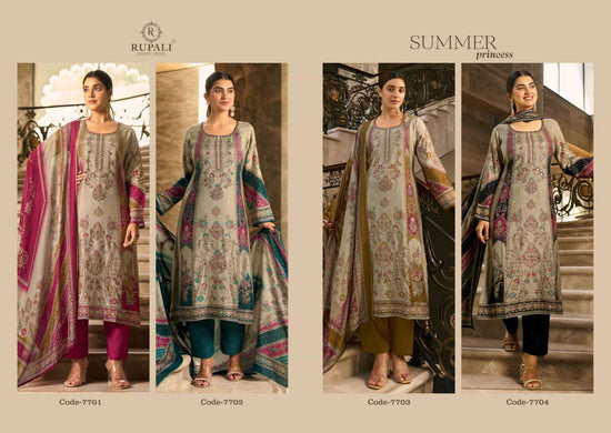 Rupali Fashion The Summer Princess Vol 5 Premium Viscose Muslin Dress Material - Amrah Wholesale