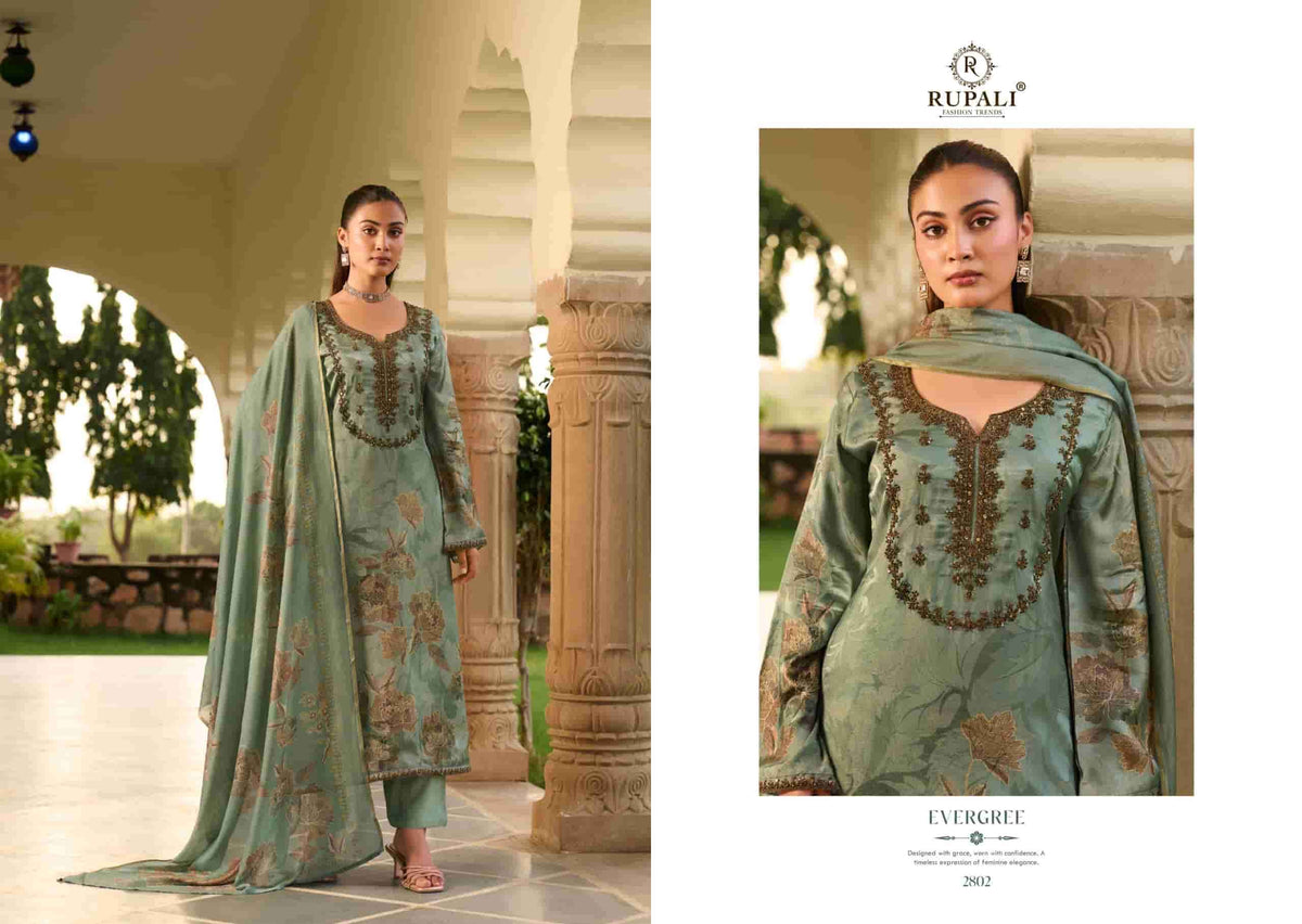 Rupali Fashion Tisya Viscose Gajji Jacquard Designer Dress Material