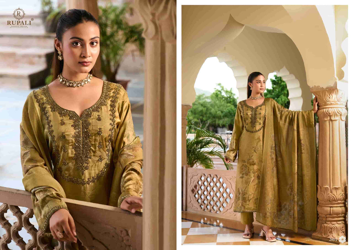 Rupali Fashion Tisya Viscose Gajji Jacquard Designer Dress Material