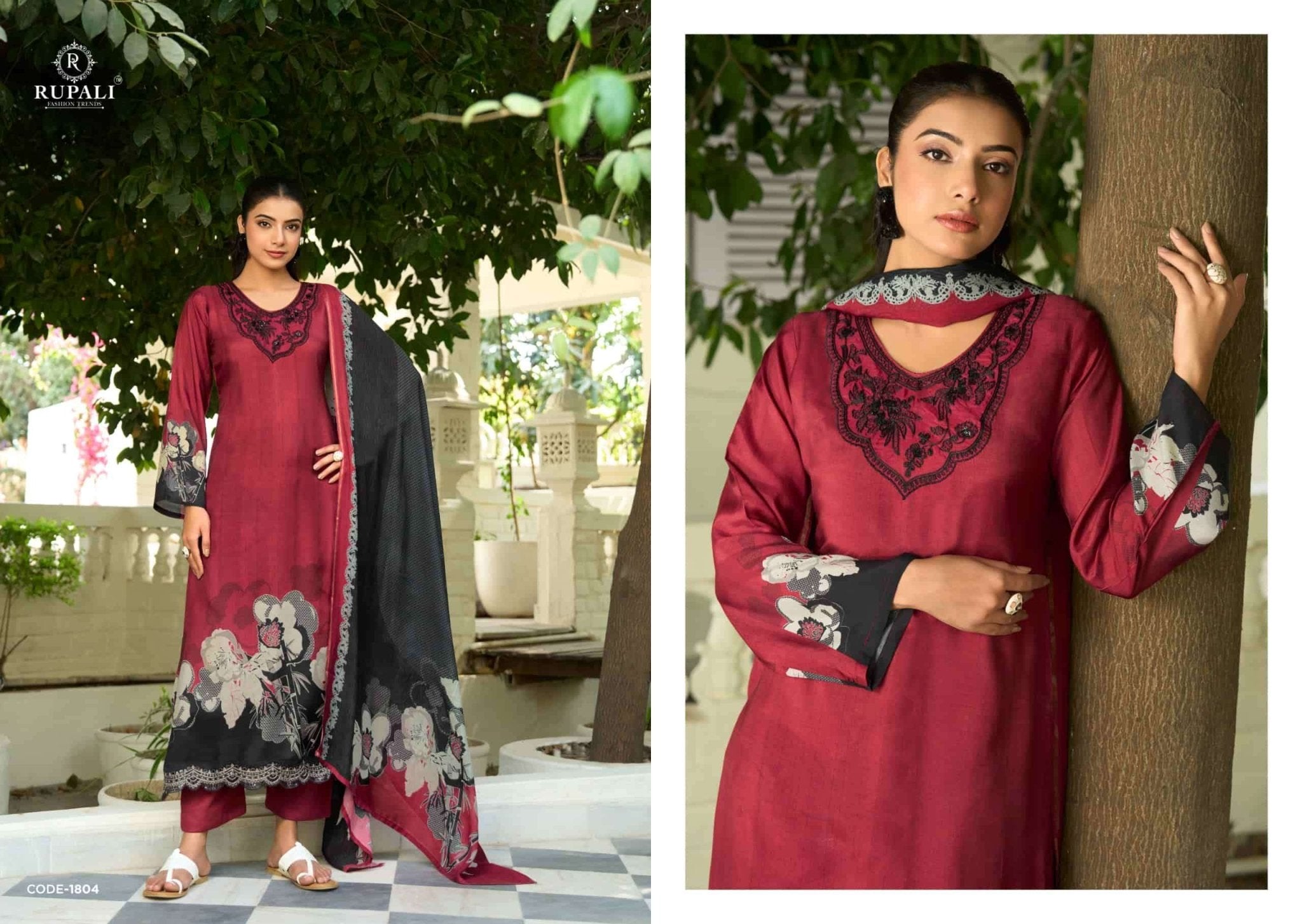 Rupali Fashion Tohfa Muslin Embroidered Dress Material - Amrah Wholesale