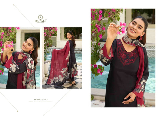 Rupali Fashion Tohfa Muslin Embroidered Dress Material - Amrah Wholesale