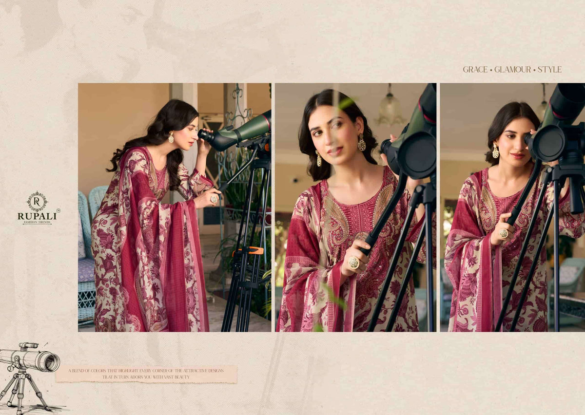 Rupali Fashion Gul Sitara Viscose Muslin Dress Material