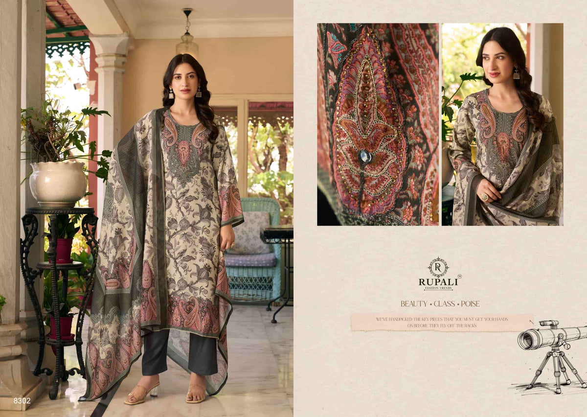 Rupali Fashion Gul Sitara Viscose Muslin Dress Material