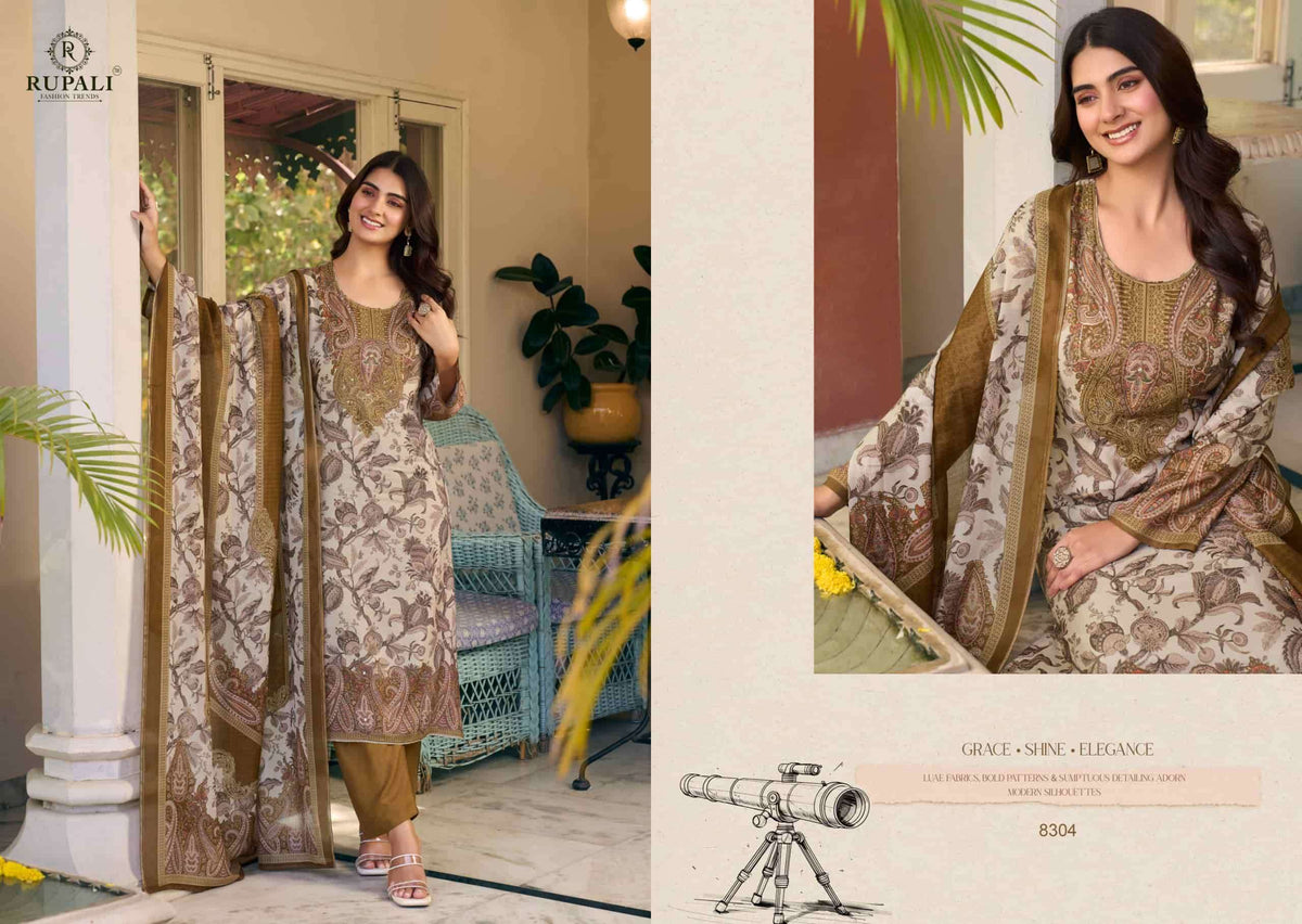 Rupali Fashion Gul Sitara Viscose Muslin Dress Material