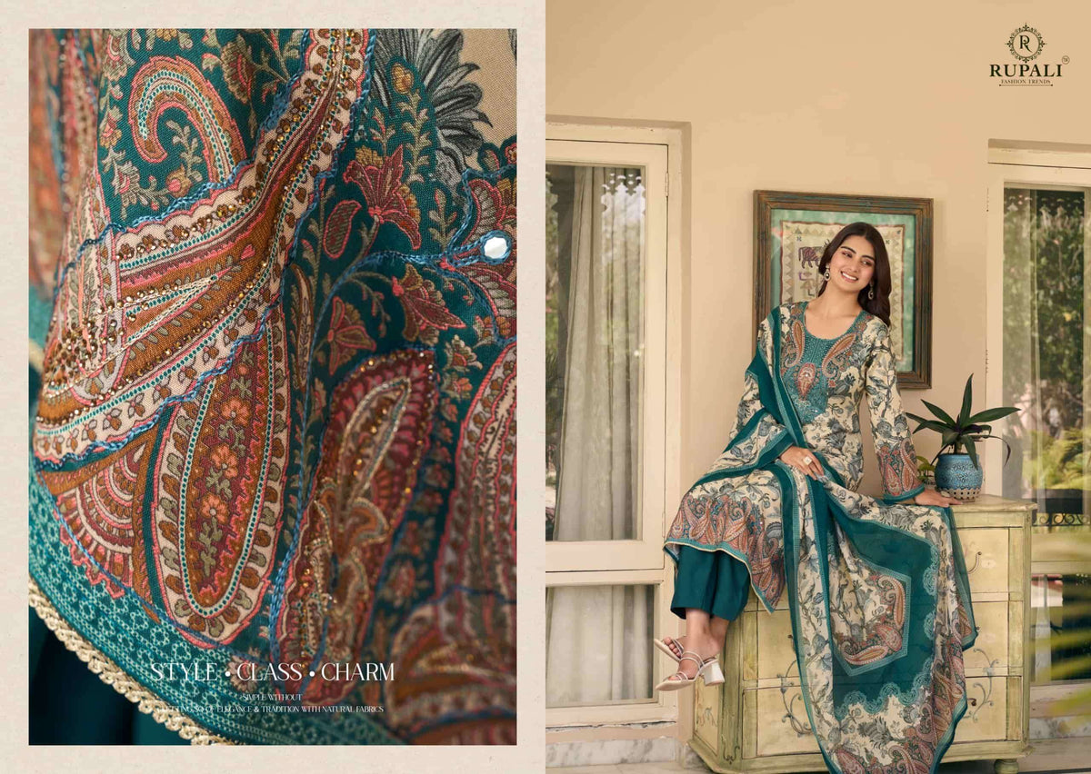 Rupali Fashion Gul Sitara Viscose Muslin Dress Material