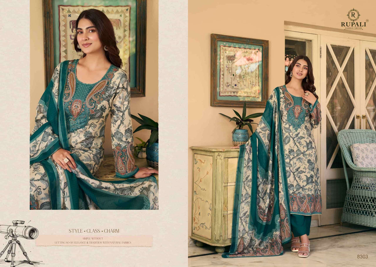 Rupali Fashion Gul Sitara Viscose Muslin Dress Material