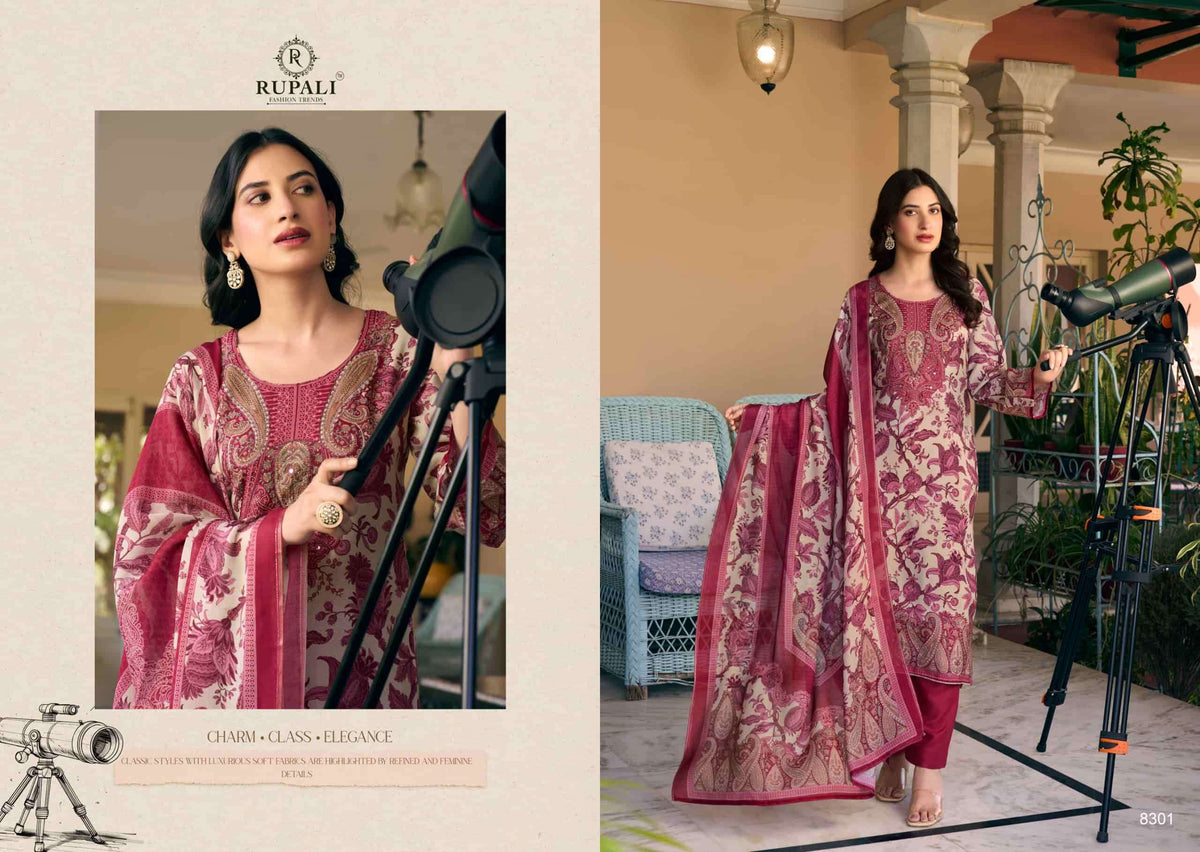 Rupali Fashion Gul Sitara Viscose Muslin Dress Material