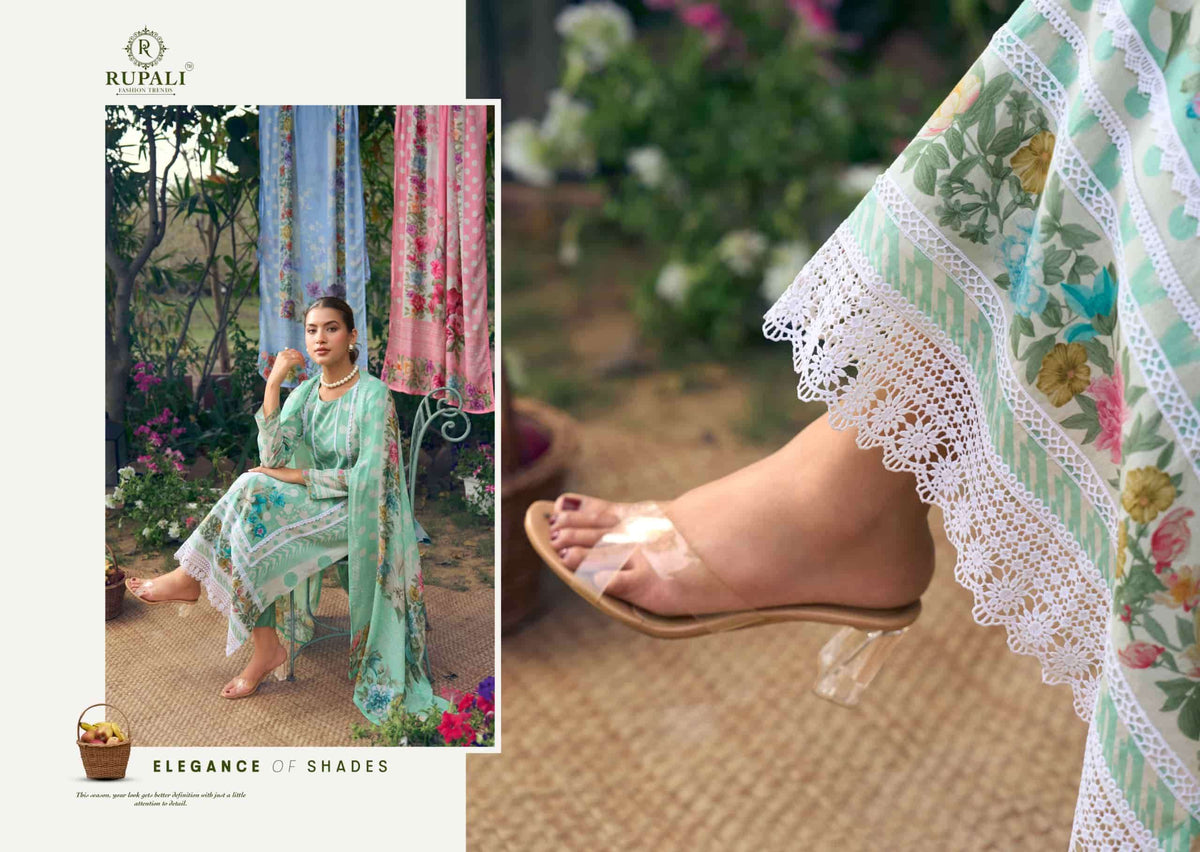 Rupali Fashion The Lost Garden Cambric Cotton Dress Material