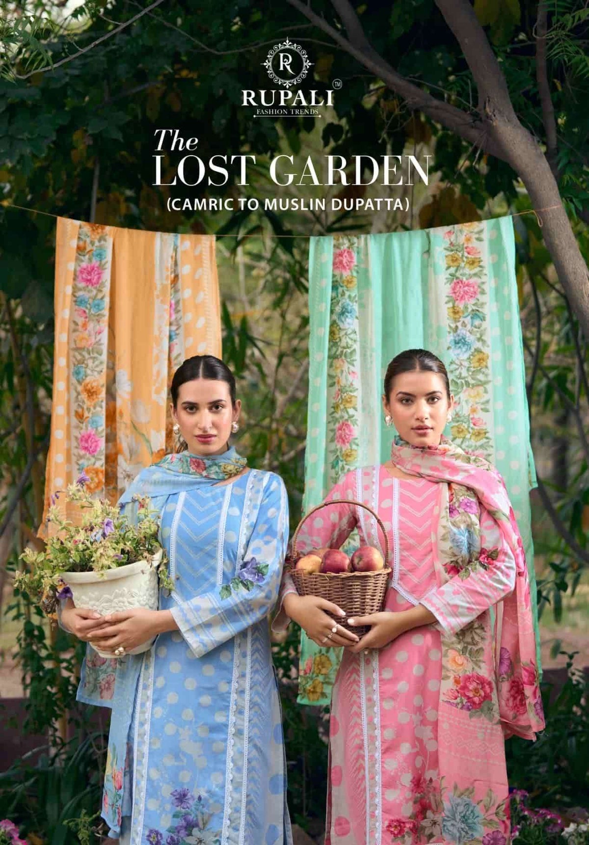 Rupali Fashion The Lost Garden Cambric Cotton Dress Material