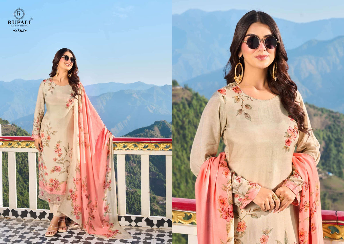 Rupali Fashion Mountain Girl Muslin Dress Material