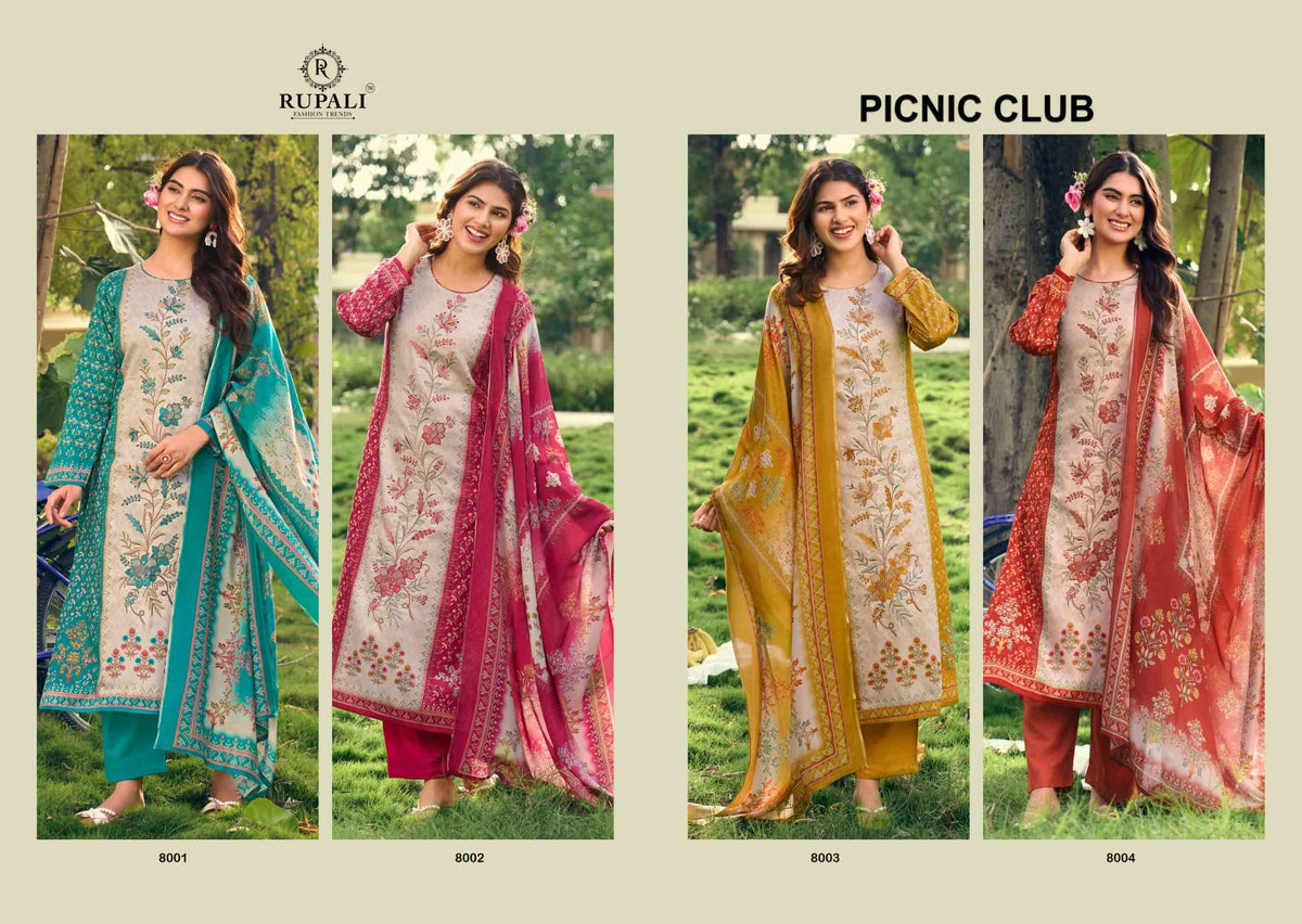 Rupali Fashion Picnic Club Jaam Satin Dress Material