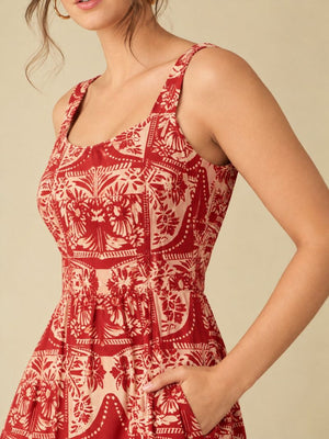 S 5123 Red Rayon Floral Printed Kurti Collection