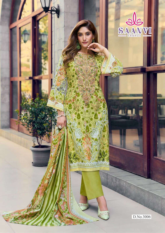 Saanvi Trends Nusrat Vol 3 Pure Cotton Dress Material - Amrah Wholesale