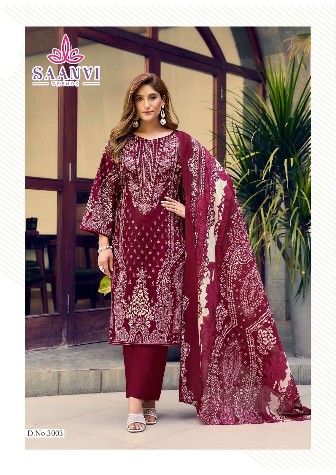 Saanvi Trends Nusrat Vol 3 Pure Cotton Dress Material - Amrah Wholesale
