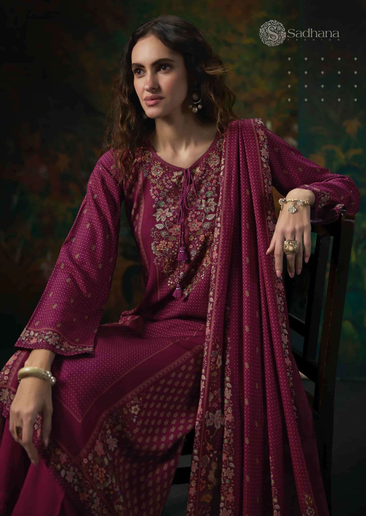 Sadhana Fashion Noor Pure Viscose Pashmina Digital Print Dress Material