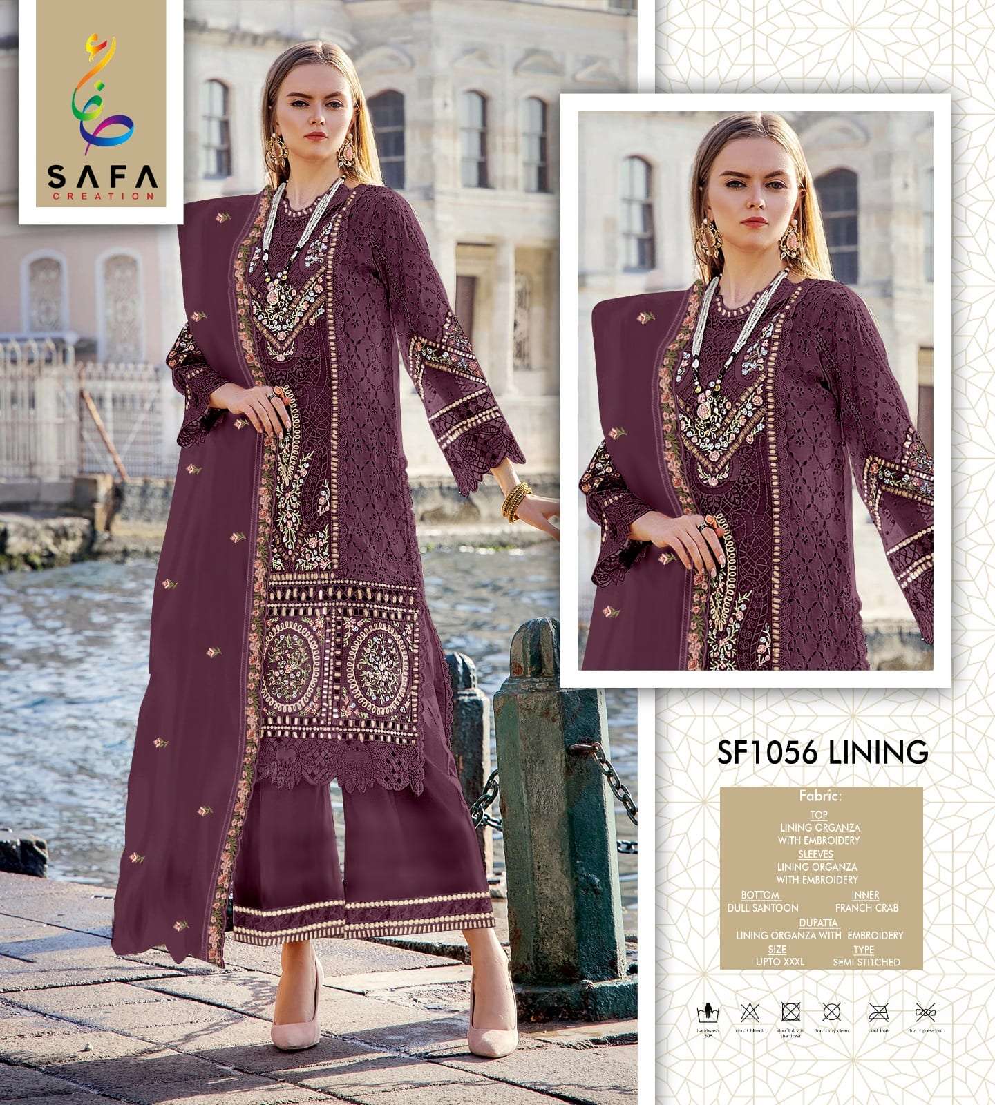 SAFA CREATION SFPK-1056 Organza Embroidered Pakistani Suit - Amrah Wholesale