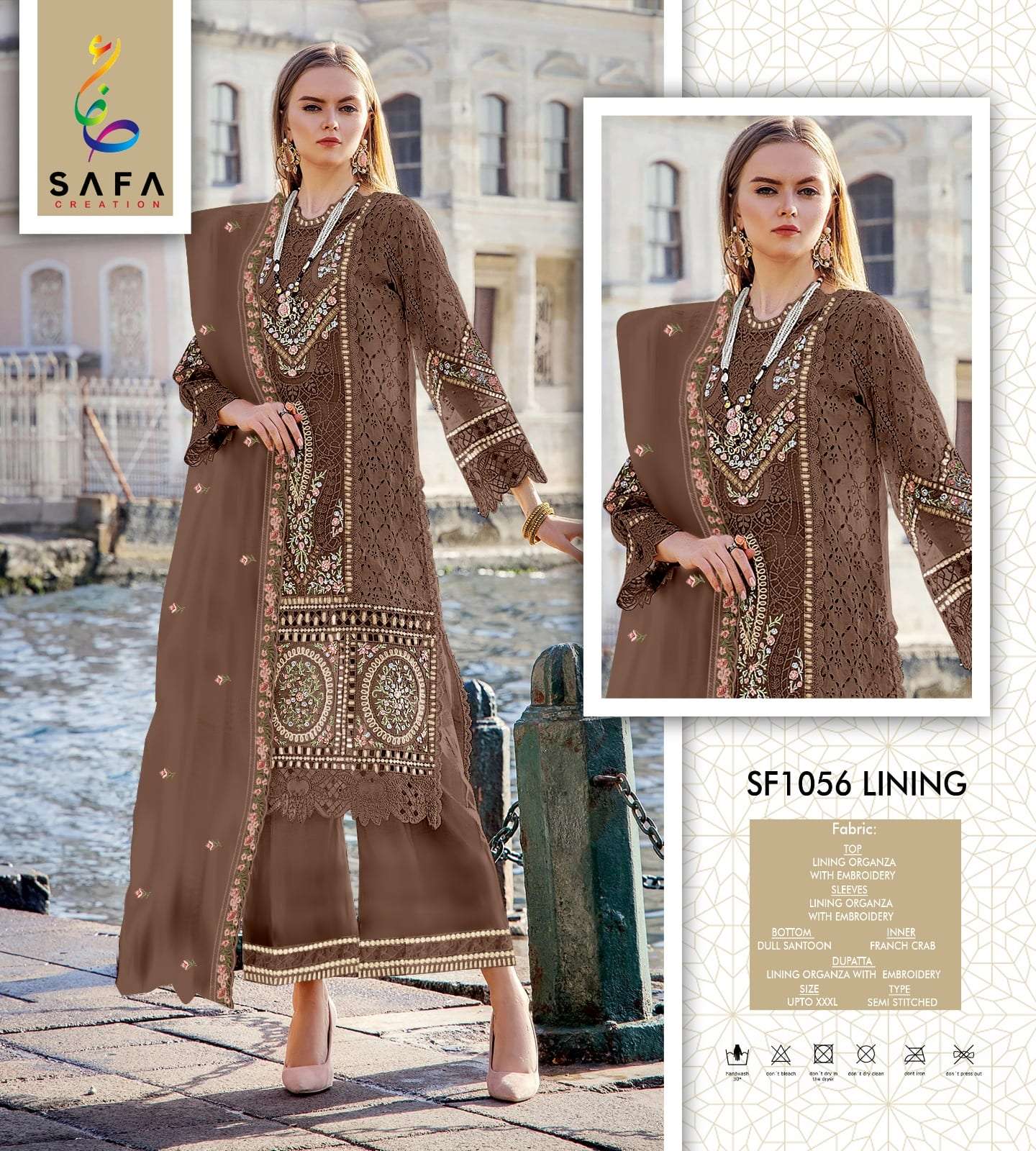 SAFA CREATION SFPK-1056 Organza Embroidered Pakistani Suit - Amrah Wholesale