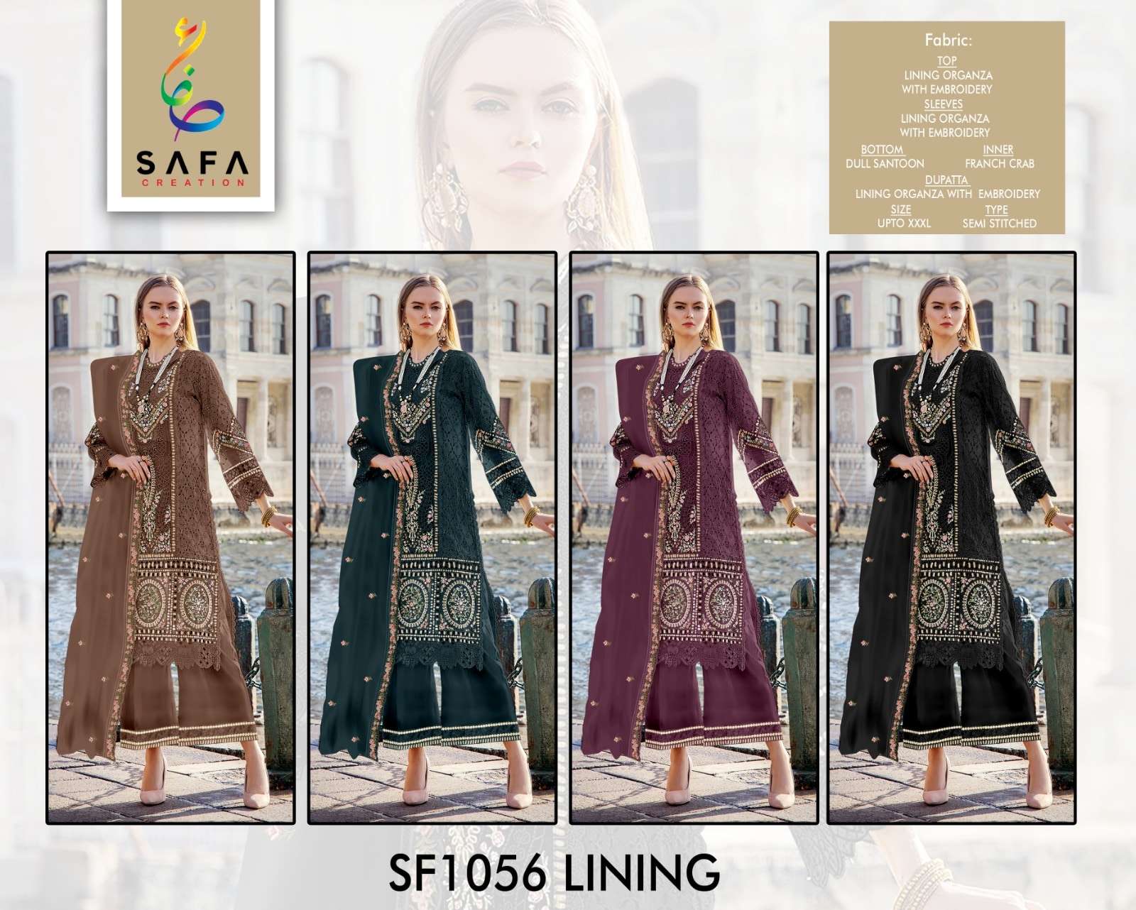 SAFA CREATION SFPK-1056 Organza Embroidered Pakistani Suit - Amrah Wholesale
