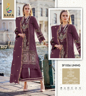 SAFA CREATION SFPK-1056 Organza Embroidered Pakistani Suit