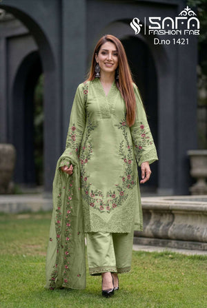 Safa Fashion Fab SF 1421 Soft Fabric Readymade Pakistani Suit Set - Amrah Wholesale