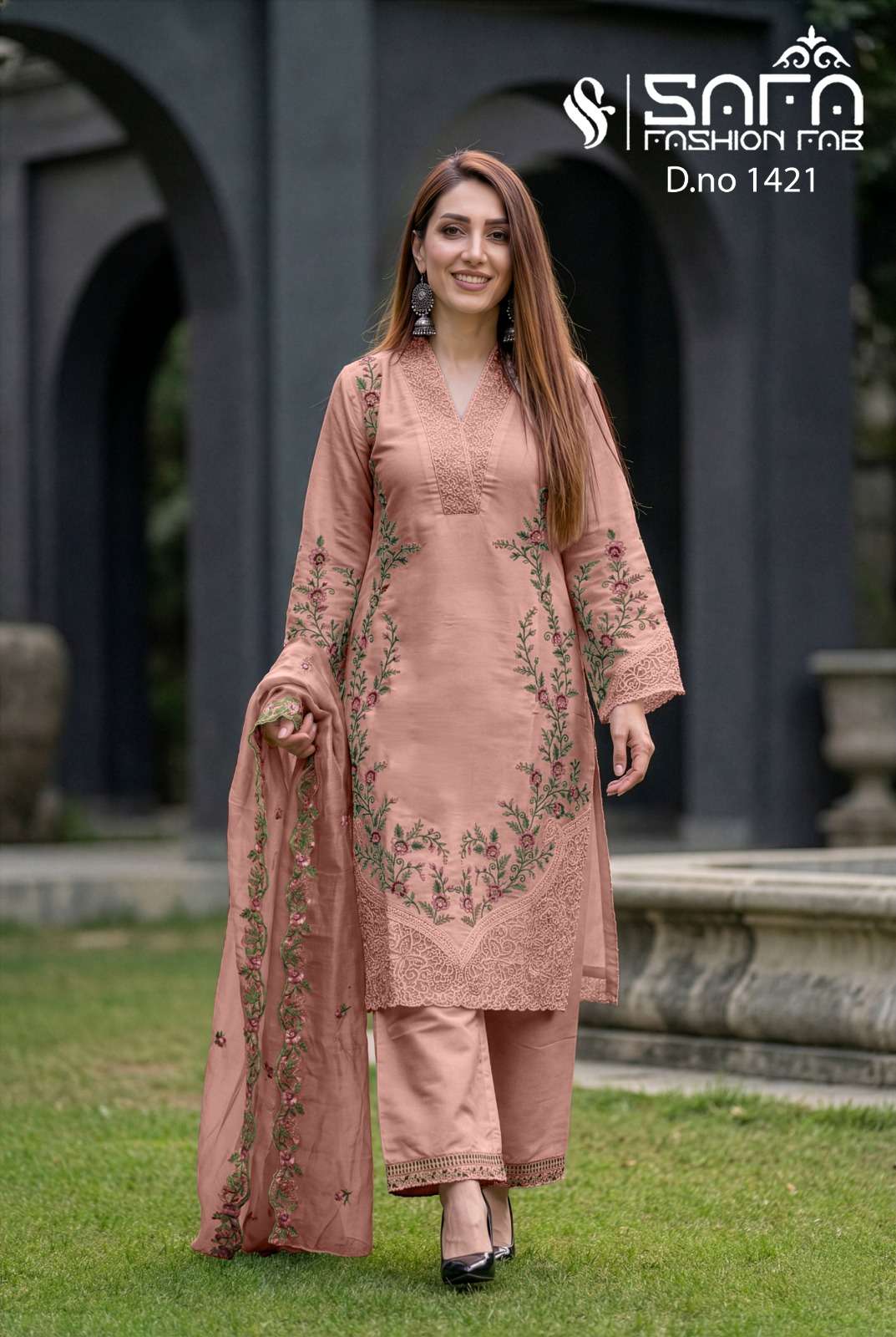 Safa Fashion Fab SF 1421 Soft Fabric Readymade Pakistani Suit Set - Amrah Wholesale