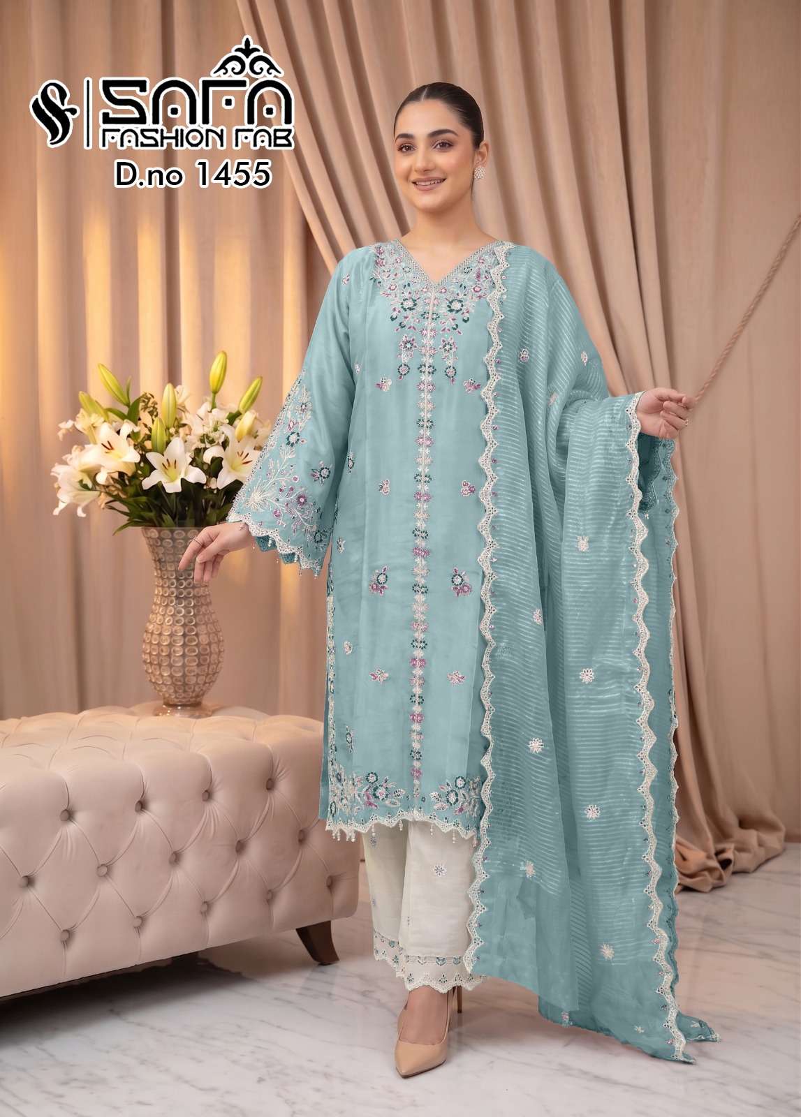 Safa Fashion Fab SF 1455 Stitched Pakistani Suit Set - Amrah Wholesale