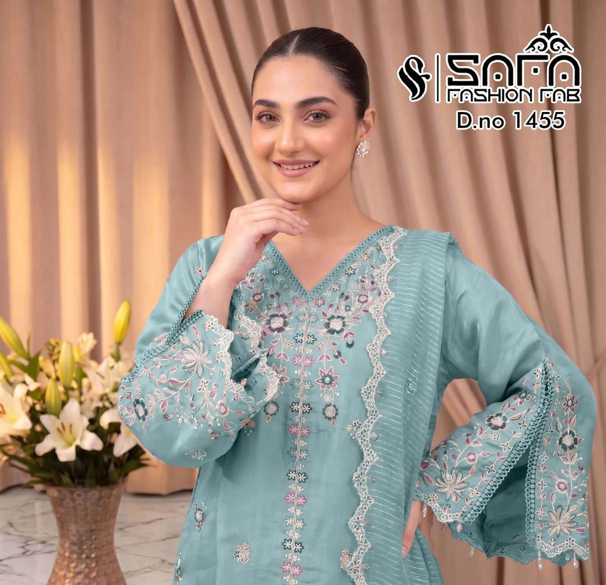 Safa Fashion Fab SF 1455 Stitched Pakistani Suit Set - Amrah Wholesale
