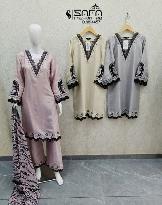 Safa Fashion Fab SF 1457 Soft Fabric Pakistani Suit Set - Amrah Wholesale