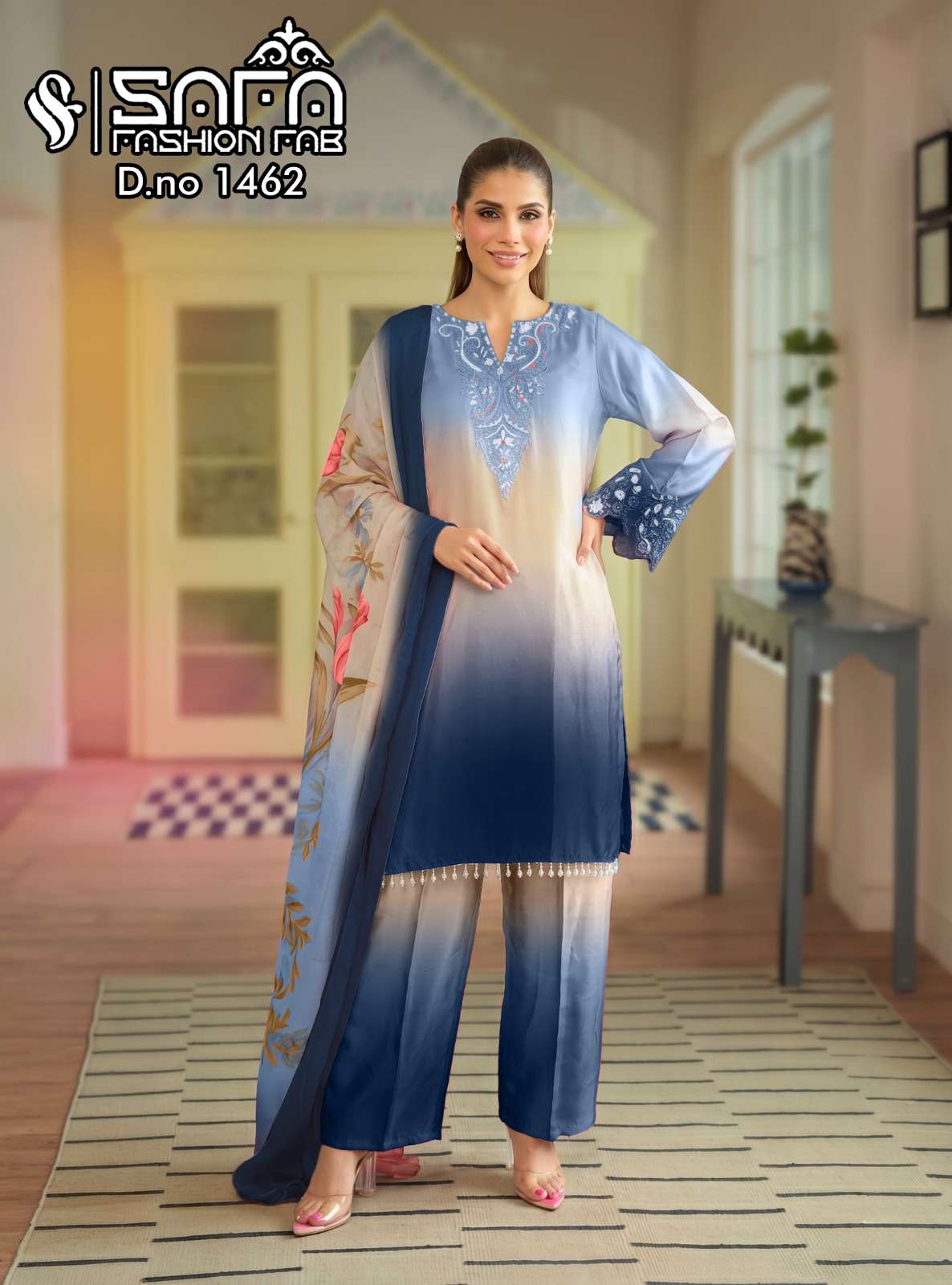 Safa Fashion Fab SF 1462 Heavy Soft Fabric Farshi Salwar Style Pakistani Suit - Amrah Wholesale
