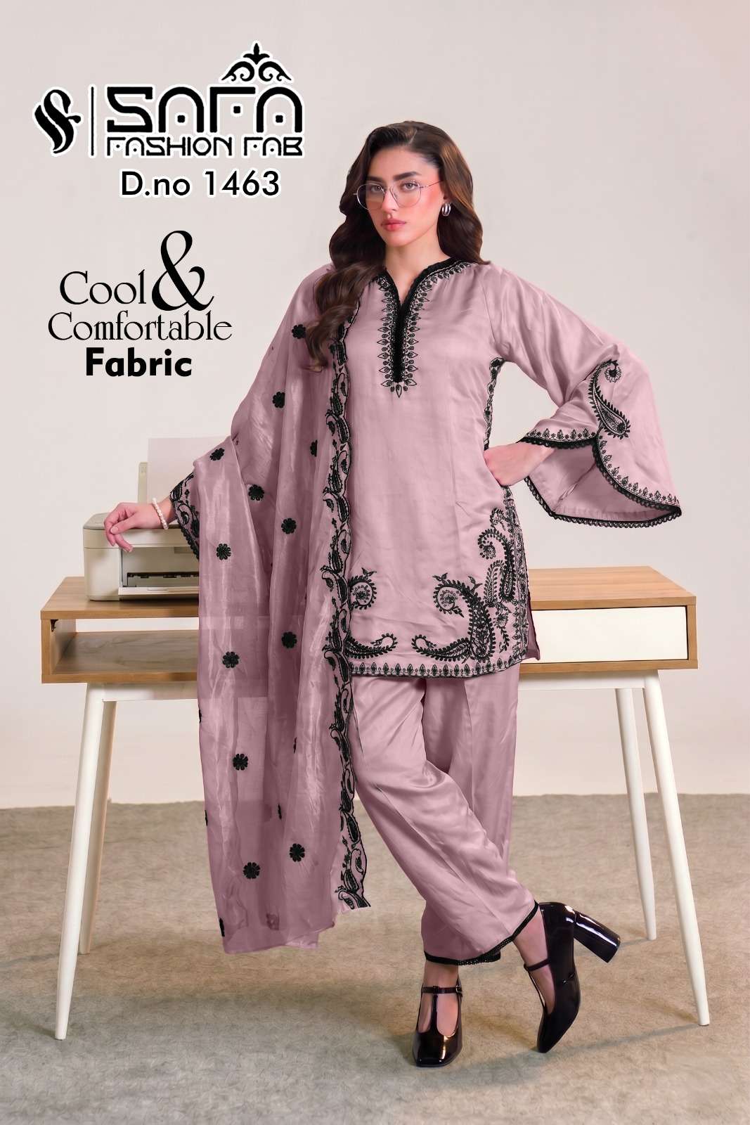 Safa Fashion Fab SF 1463 Gajji Satin Pakistani Suit Set - Amrah Wholesale