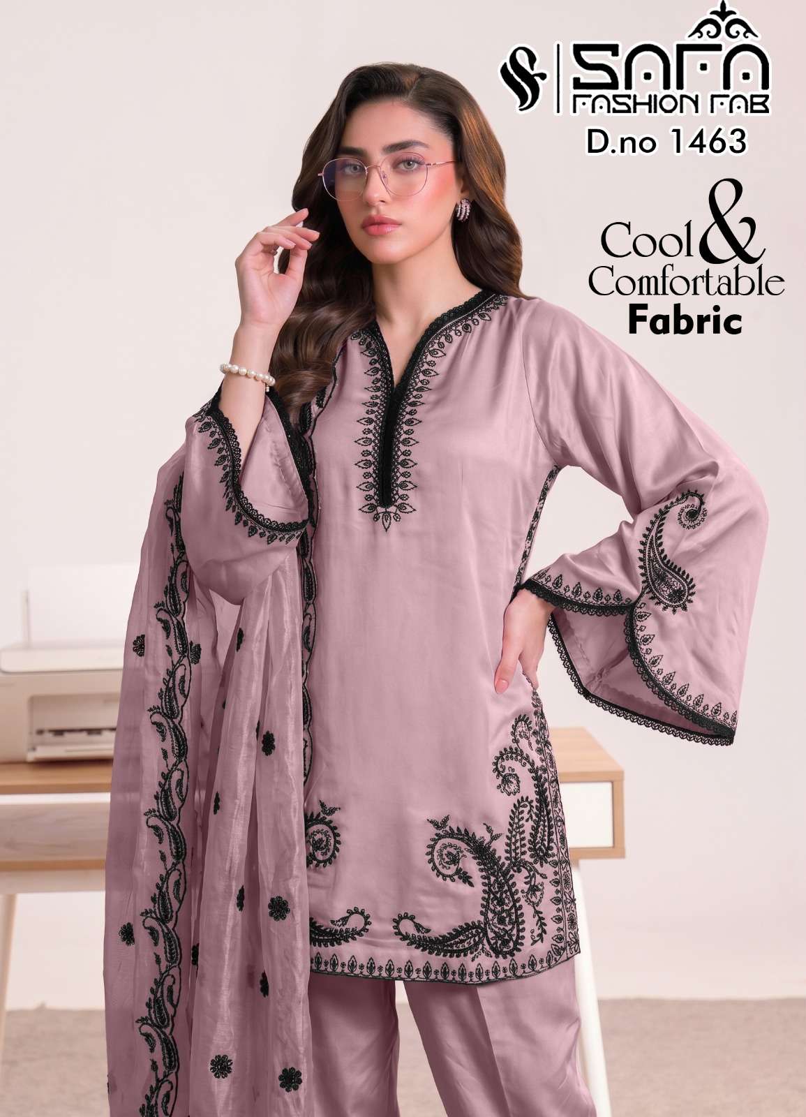 Safa Fashion Fab SF 1463 Gajji Satin Pakistani Suit Set - Amrah Wholesale