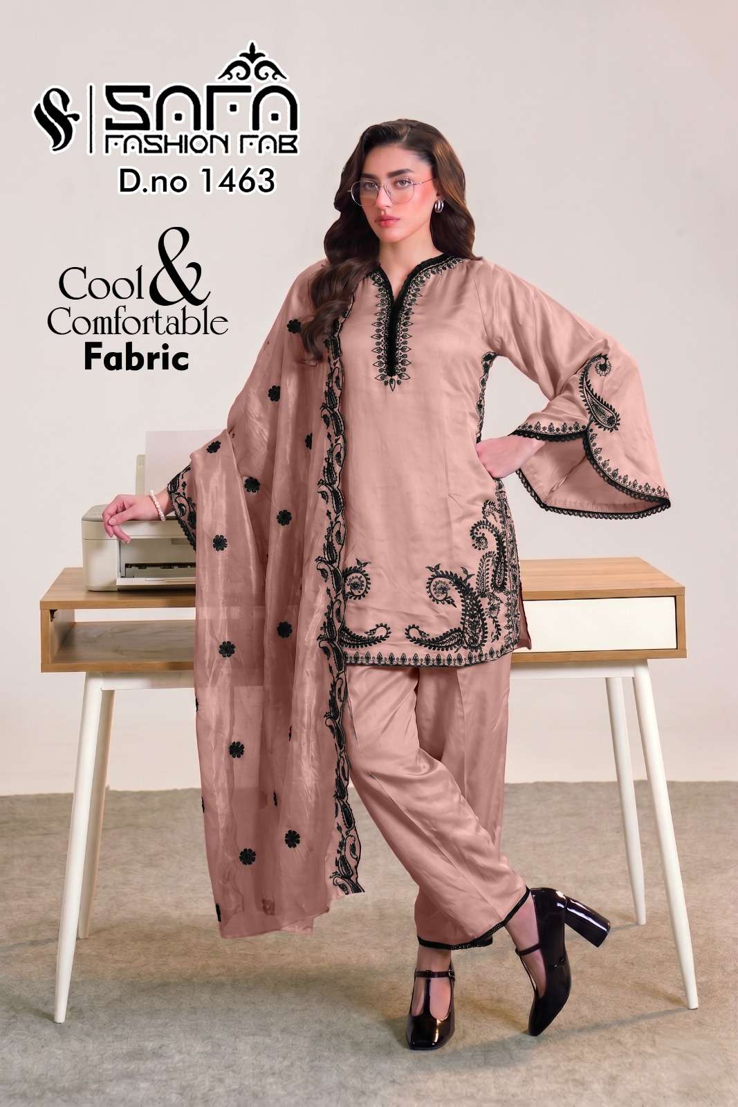 Safa Fashion Fab SF 1463 Gajji Satin Pakistani Suit Set - Amrah Wholesale