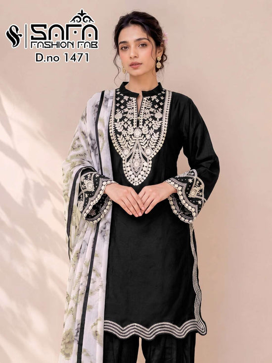Safa Fashion Fab SF 1471 Gajji Satin Pakistani Suit Set - Amrah Wholesale