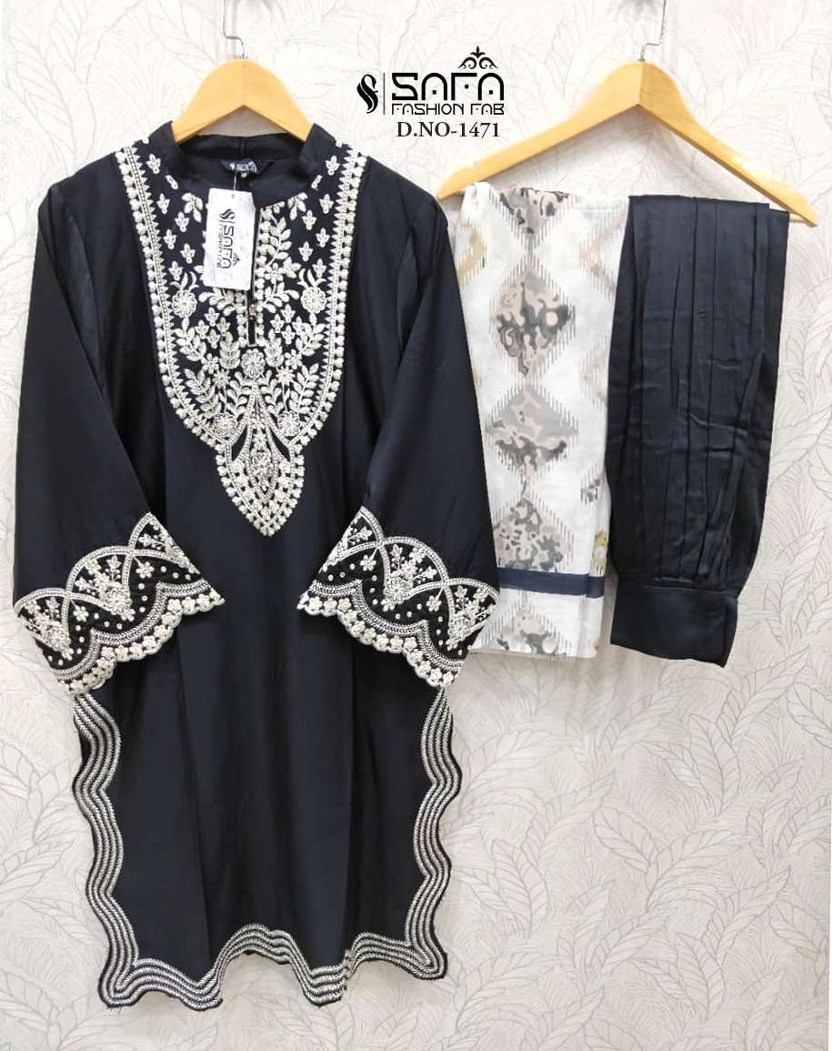 Safa Fashion Fab SF 1471 Gajji Satin Pakistani Suit Set - Amrah Wholesale