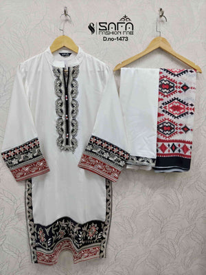 Safa Fashion Fab SF 1473 Gajji Satin Readymade Pakistani Suit Set