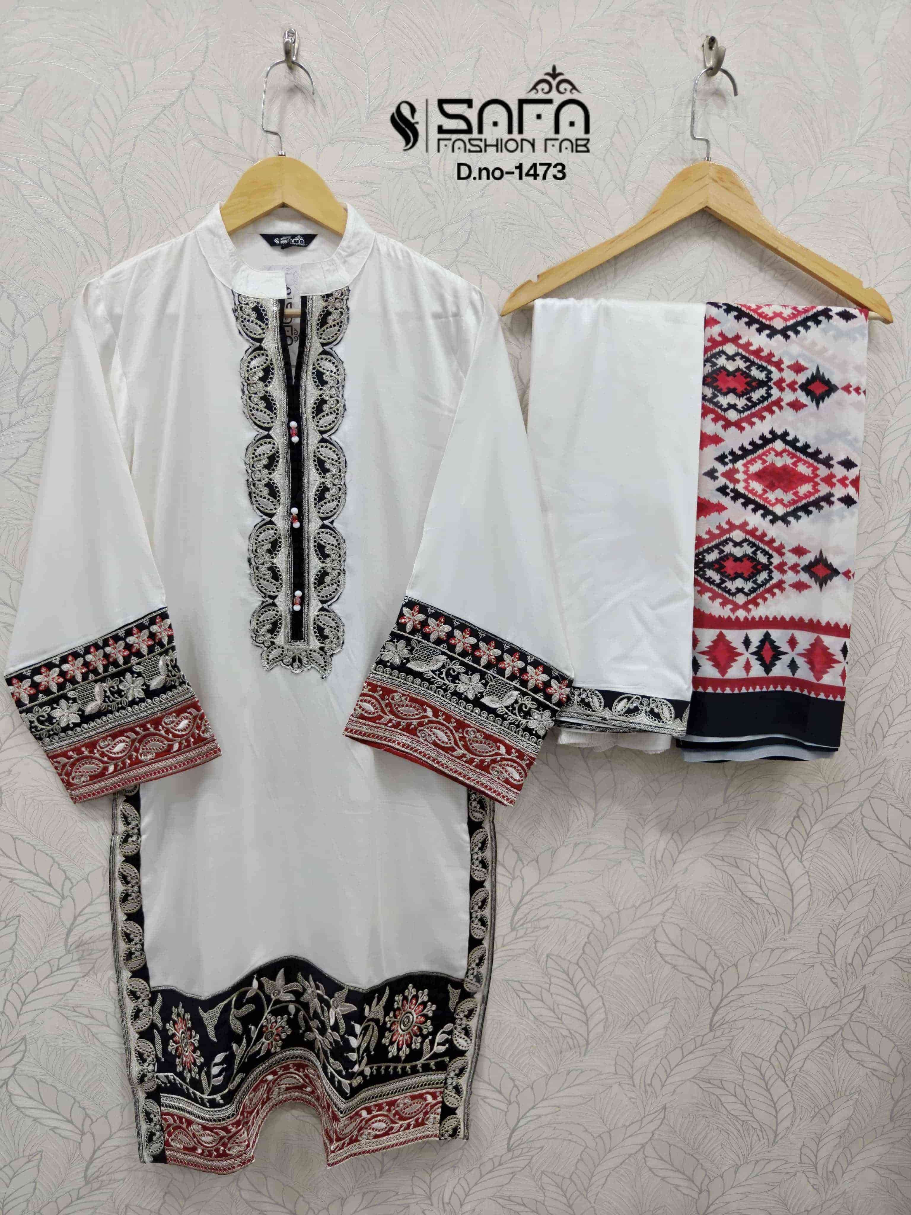 Safa Fashion Fab SF 1473 Gajji Satin Readymade Pakistani Suit Set