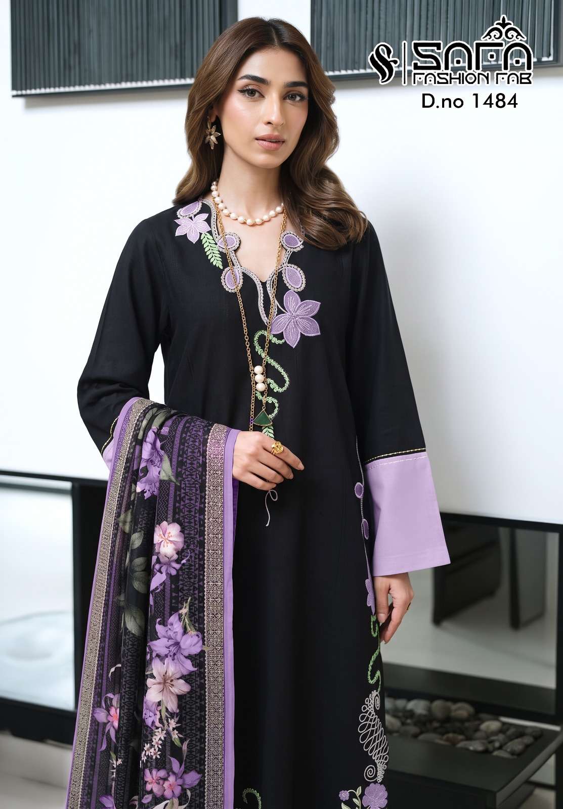 Safa Fashion Fab SF 1484 Stitched Pakistani Suit Set - Amrah Wholesale