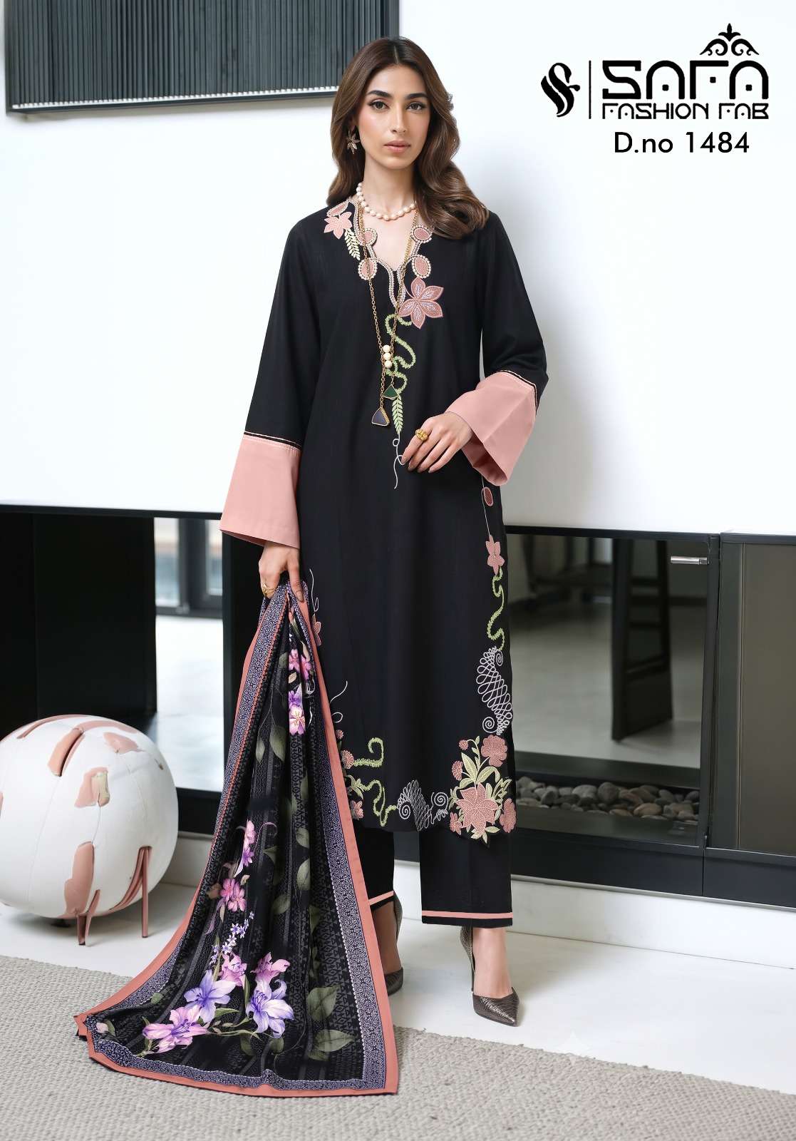 Safa Fashion Fab SF 1484 Stitched Pakistani Suit Set - Amrah Wholesale