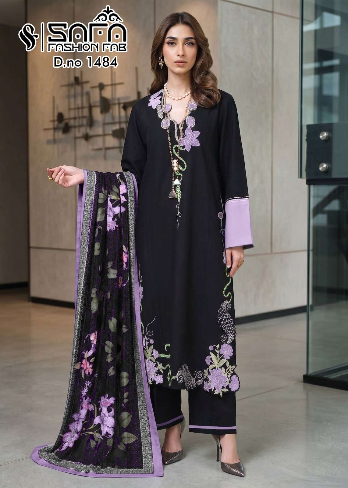 Safa Fashion Fab SF 1484 Stitched Pakistani Suit Set - Amrah Wholesale