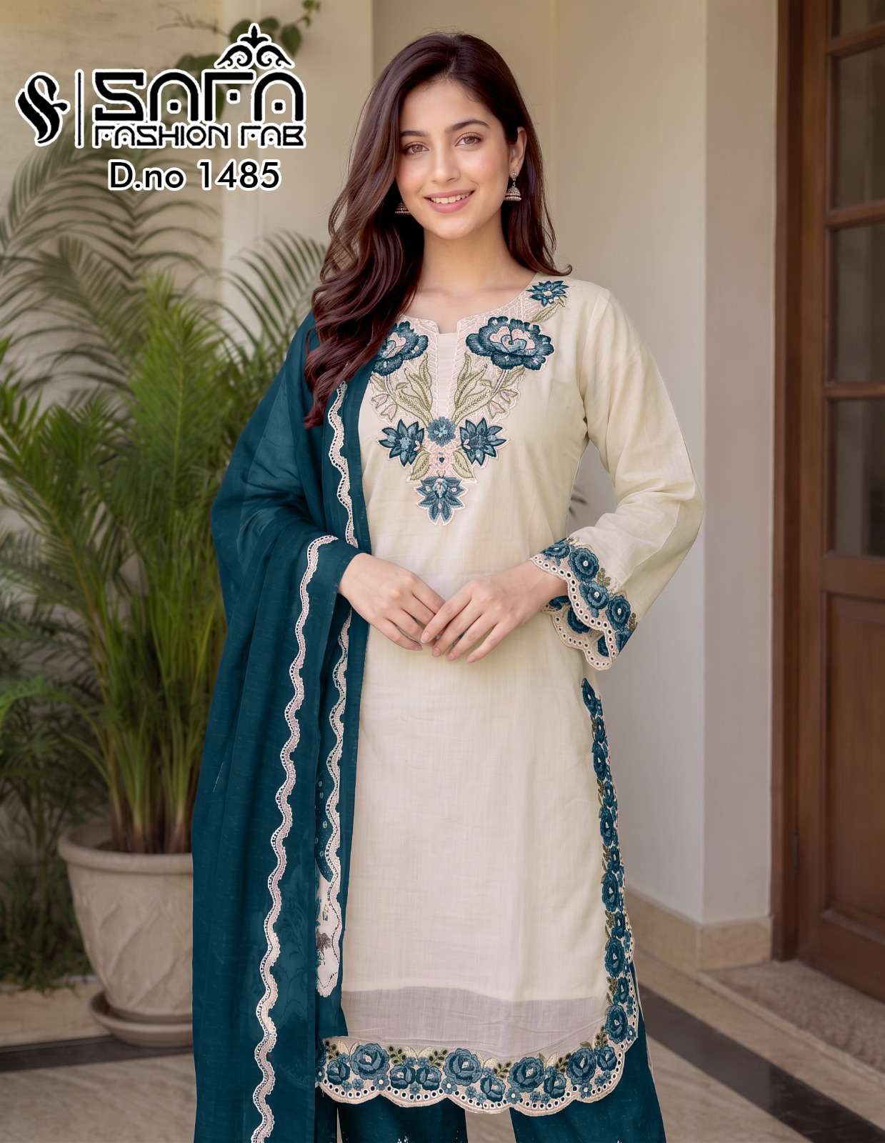 Safa Fashion Fab SF 1485 Pakistani Party Wear 3 Piece Suit Wholesale