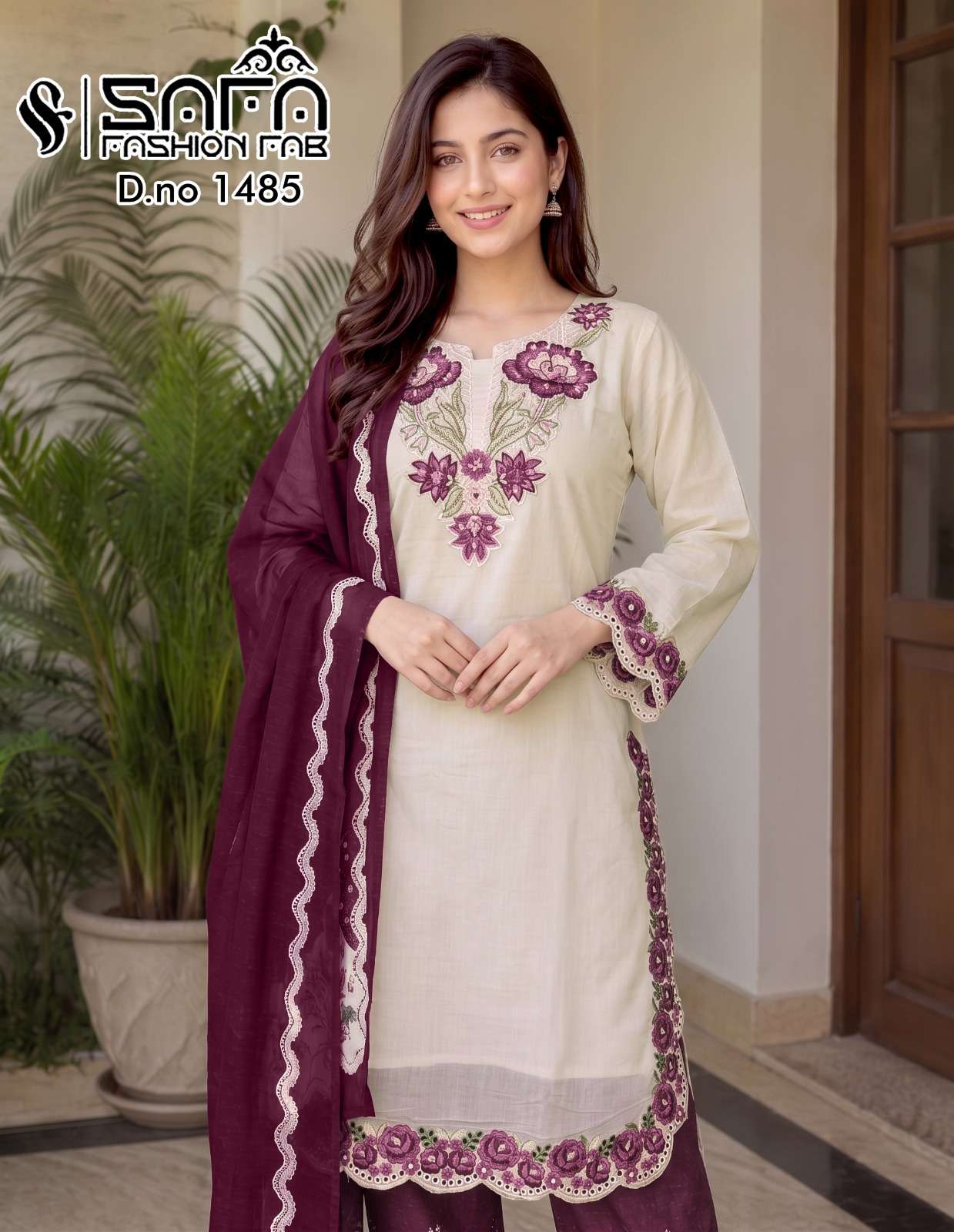 Safa Fashion Fab SF 1485 Pakistani Party Wear 3 Piece Suit Wholesale