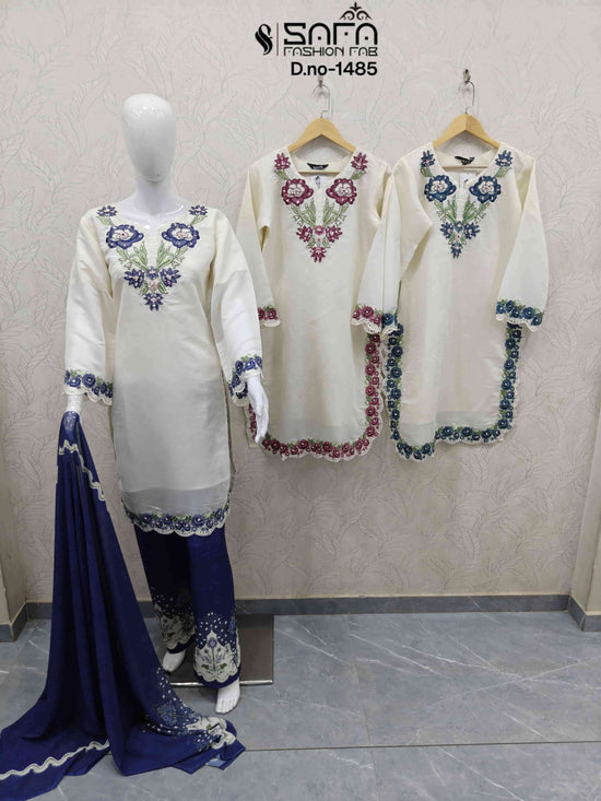Safa Fashion Fab SF 1485 Pakistani Party Wear 3 Piece Suit Wholesale