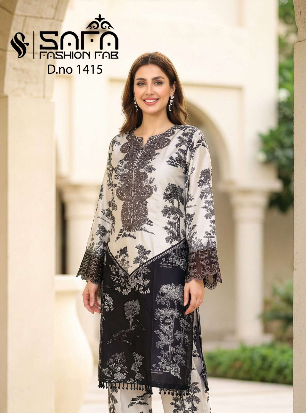 Safa Fashion SF 1415 Soft Luster Finish Pakistani Suit Set - Amrah Wholesale
