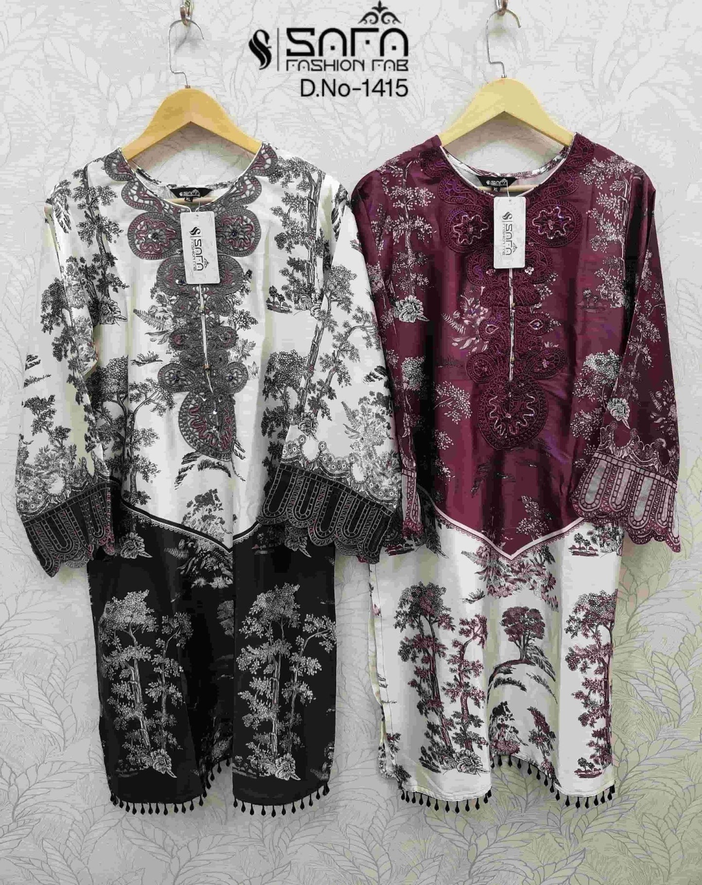 Safa Fashion SF 1415 Soft Luster Finish Pakistani Suit Set - Amrah Wholesale