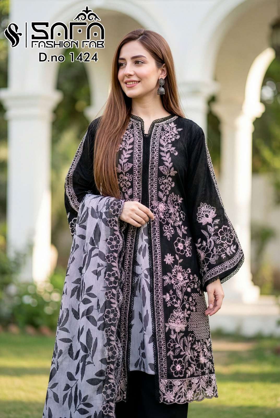 Safa Fashion SF 1424 Georgette Embroidered Pakistani Suit Set - Amrah Wholesale